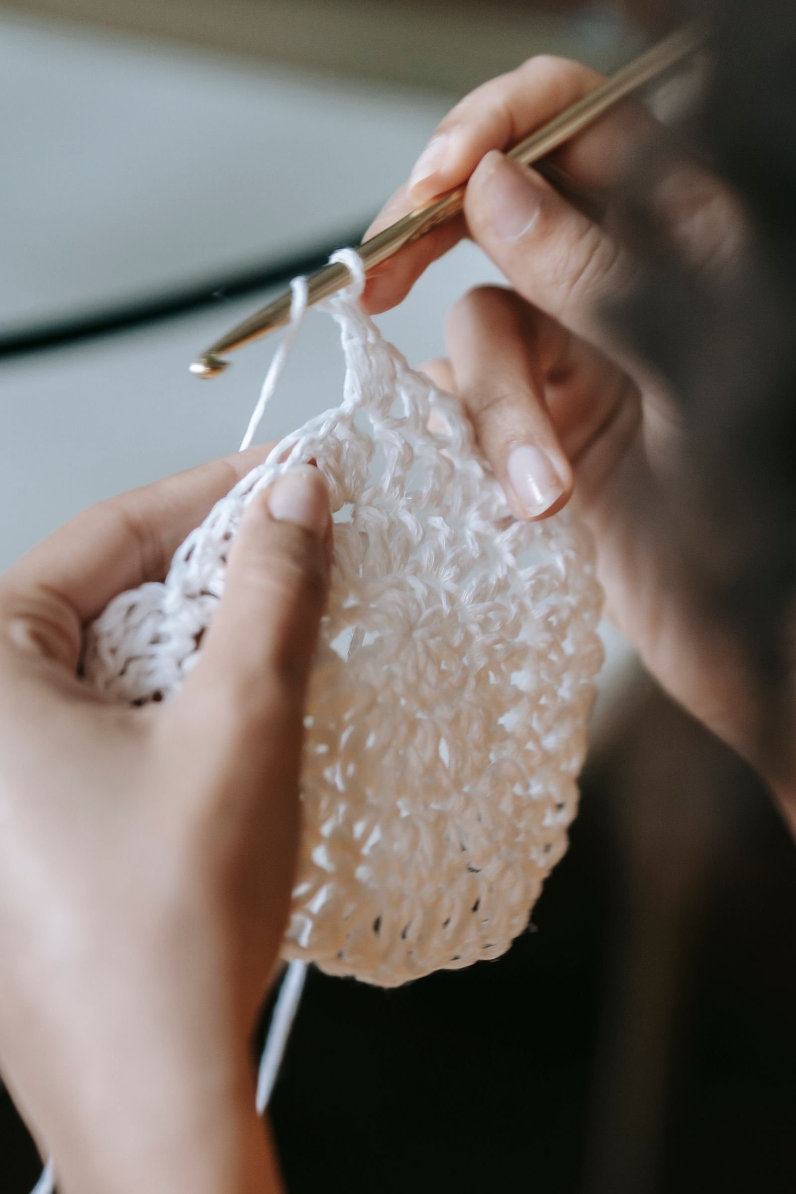 Detailed close-up of crochet work